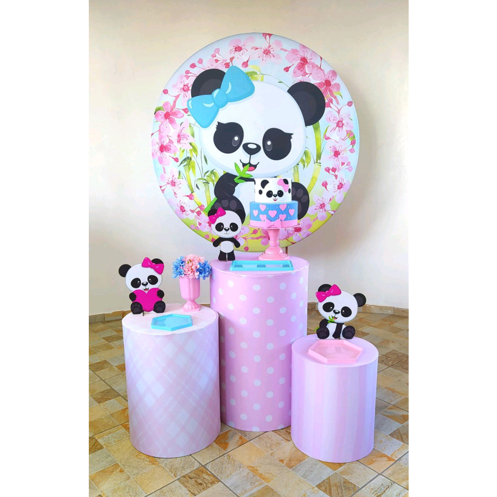 Panda Rosa - Kit 1 - Creare Decorações 