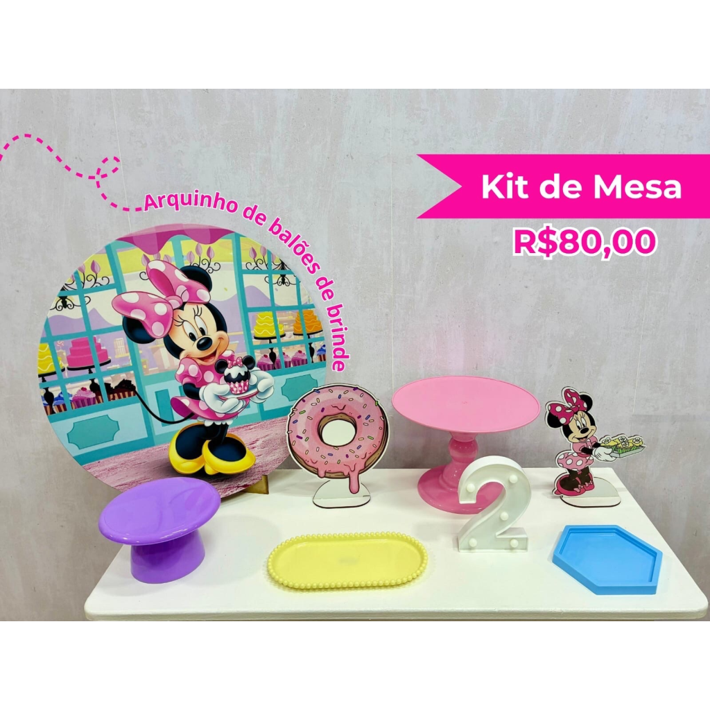 Kit de Mesa Minnie Confeiteira - Creare Decorações 