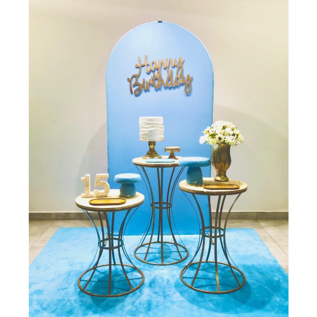 Azul Claro E Dourado 1 - Composição  - Creare Decorações 