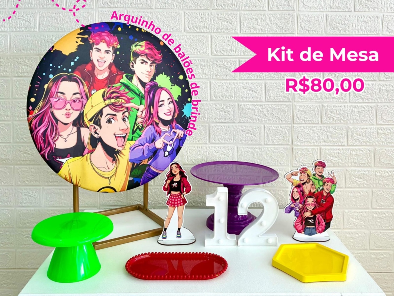 Kit de Mesa Os Rosa  - Creare Decorações 