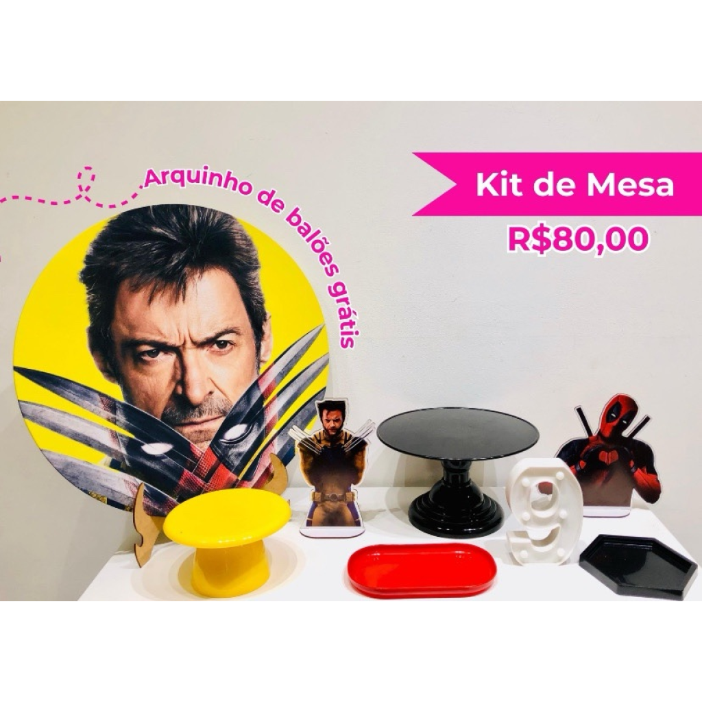 Kit de Mesa Wolverine E Deadpool - Creare Decorações 