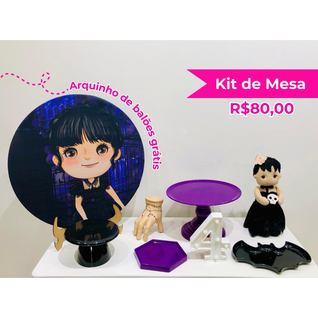 Kit de Mesa Wandinha Baby - Creare Decorações 