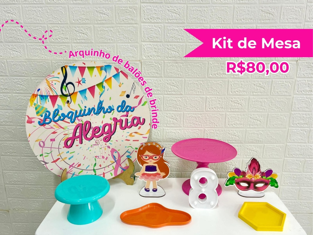 Kit de Mesa Bloquinho  - Creare Decorações 