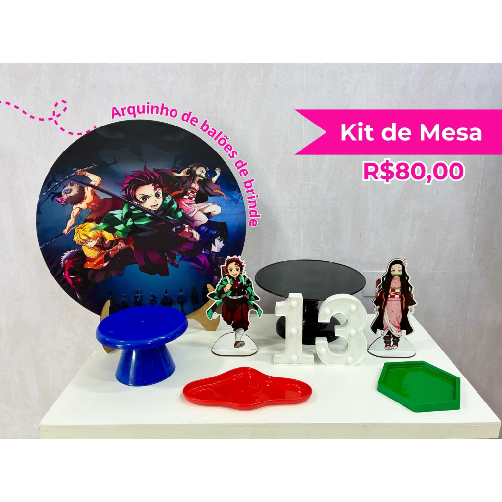 Kit de Mesa Demon Slayer - Creare Decorações 