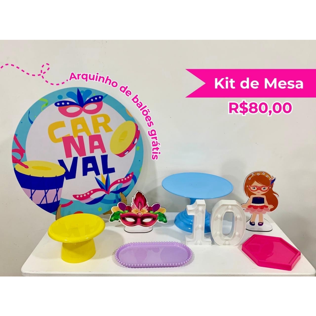 Kit de Mesa Carnaval - Creare Decorações 