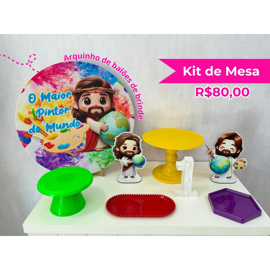 Kit de Mesa O Maior Pintor Do Mundo - Creare Decorações 