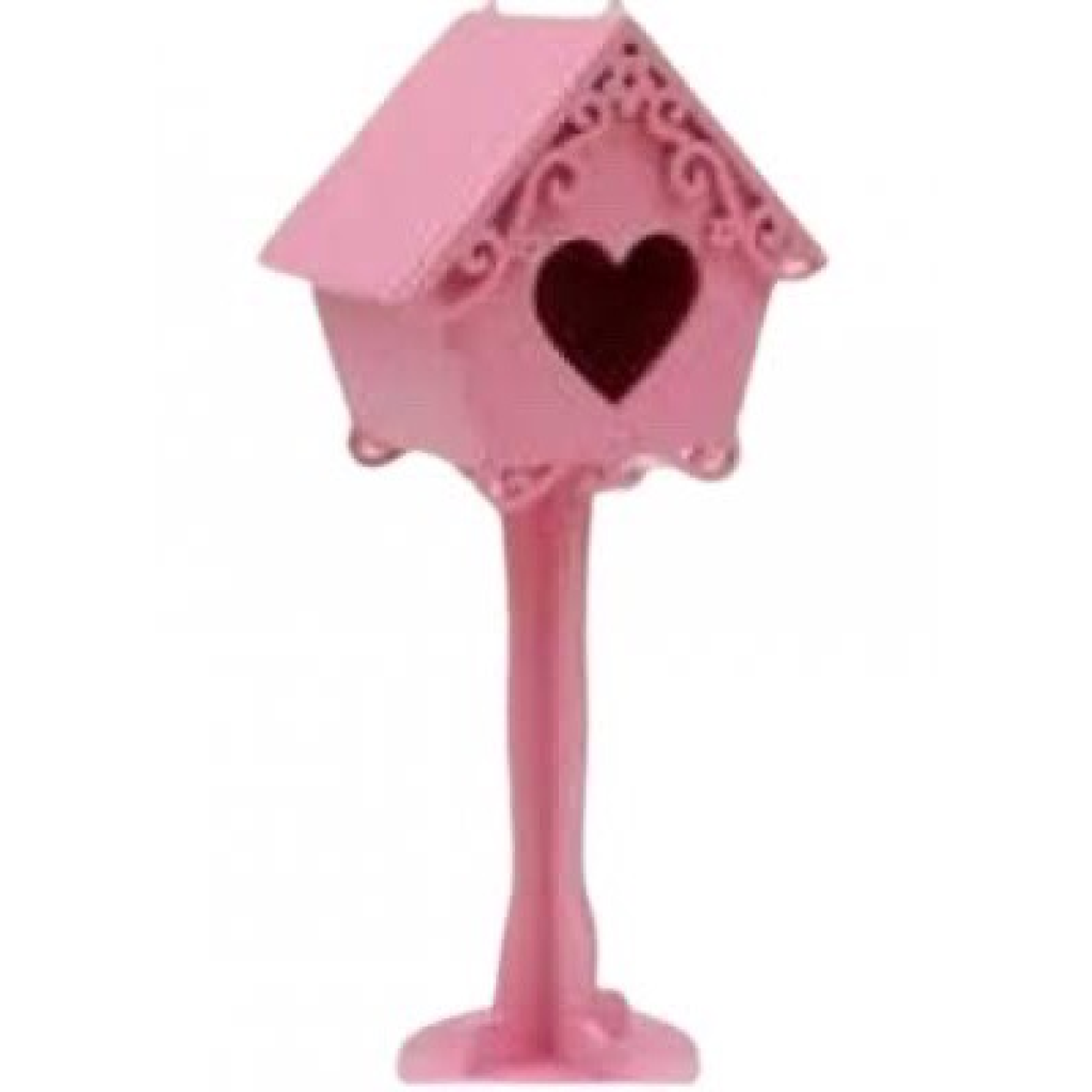 Casa de Passarinho Mdf de Mesa Rosa - Creare Decorações 