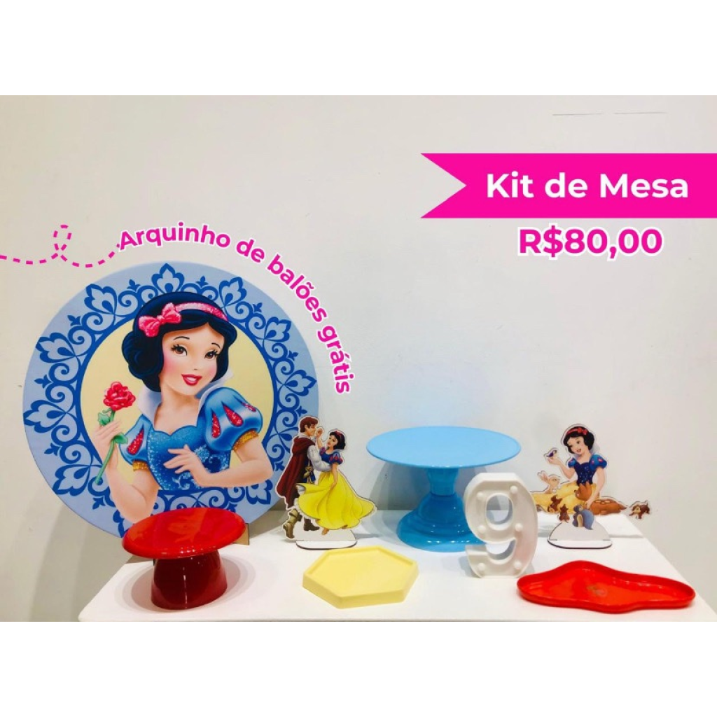 Kit de Mesa Branca de Neve - Creare Decorações 