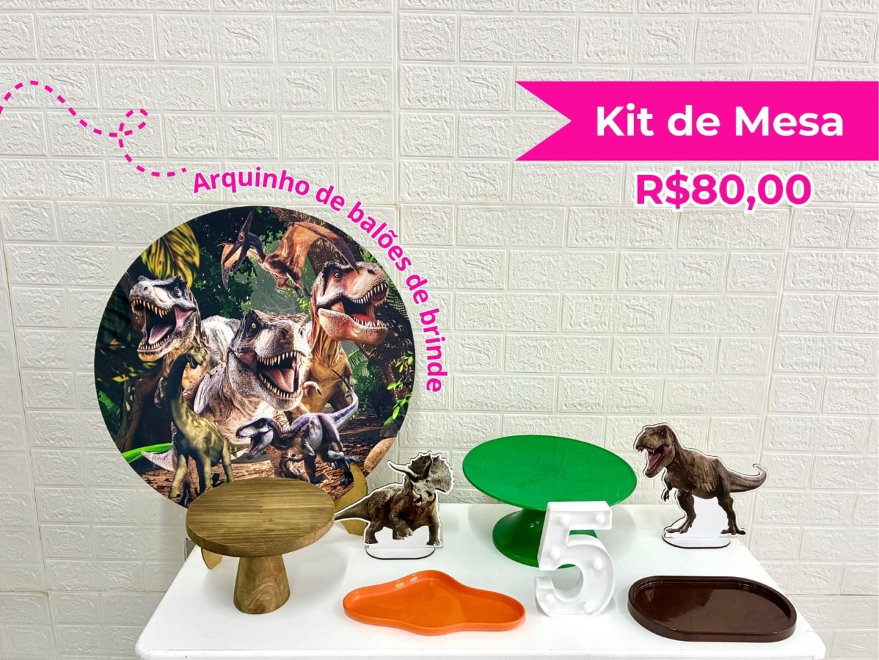 Kit de Mesa Dinossauros - Creare Decorações 