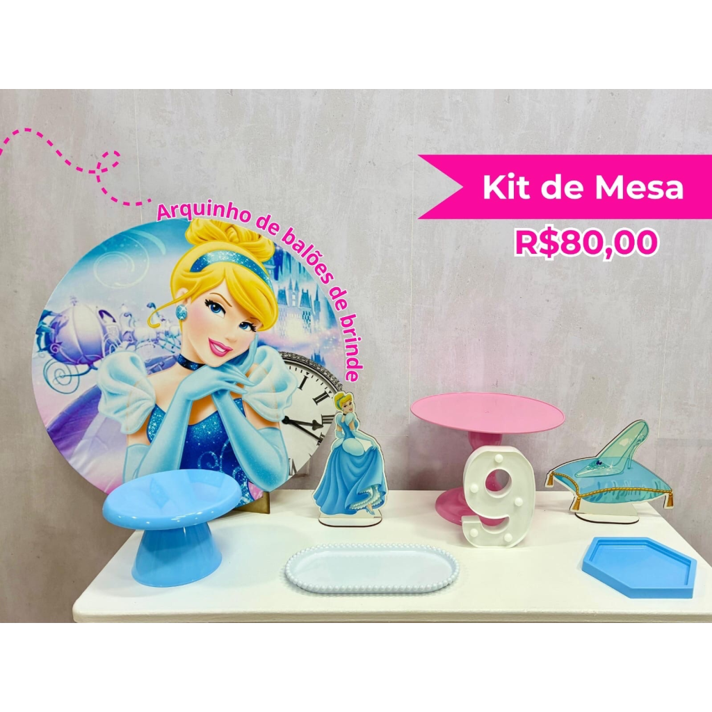 Kit de Mesa Cinderela - Creare Decorações 