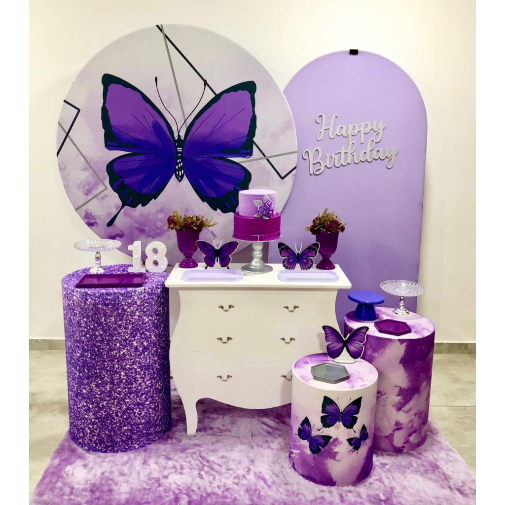 Borboleta Roxa - Kit 3 - Creare Decorações 