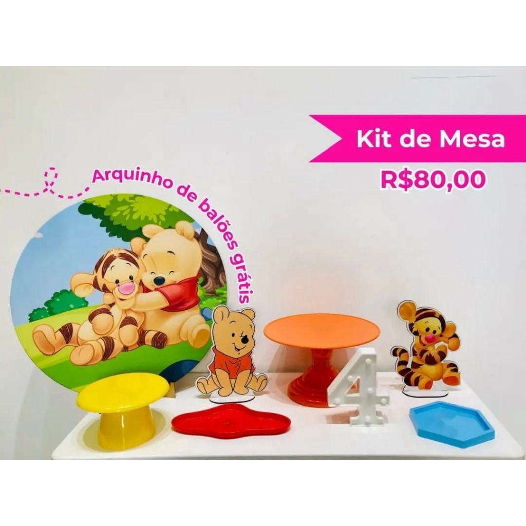 Kit de Mesa Ursinho Pooh Baby - Creare Decorações 