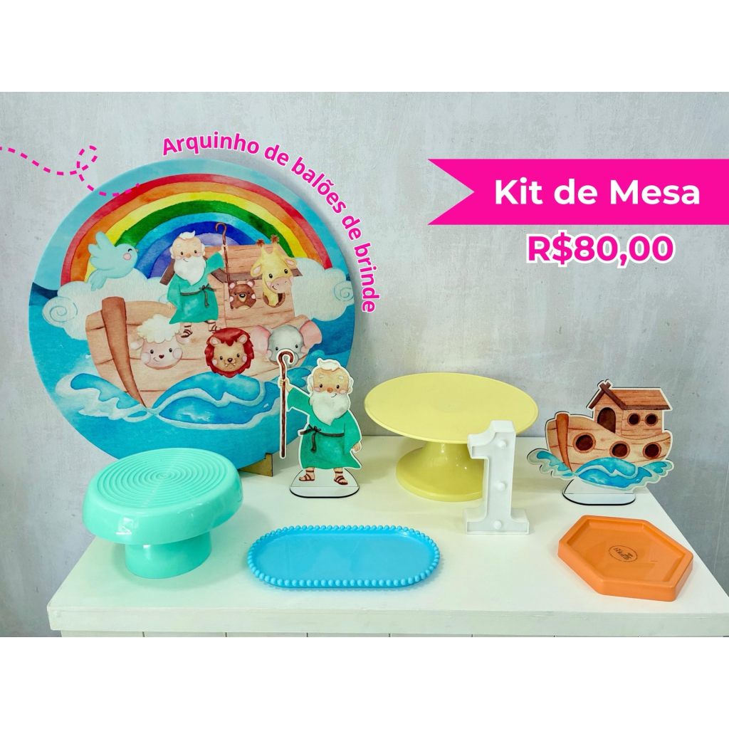 Kit de Mesa Arca de Noé - Creare Decorações 
