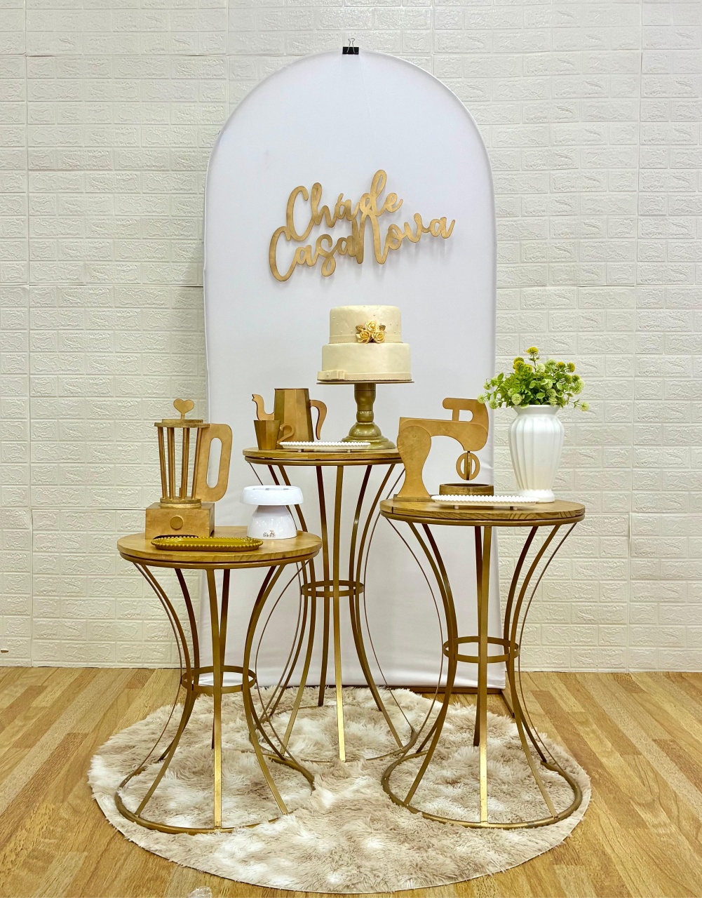 Chá de Casa Nova Clean Branco - Composição  - Creare Decorações 