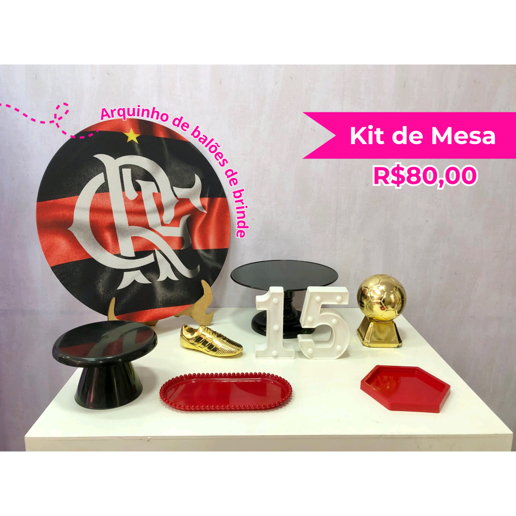 Kit de Mesa Flamengo - Creare Decorações 