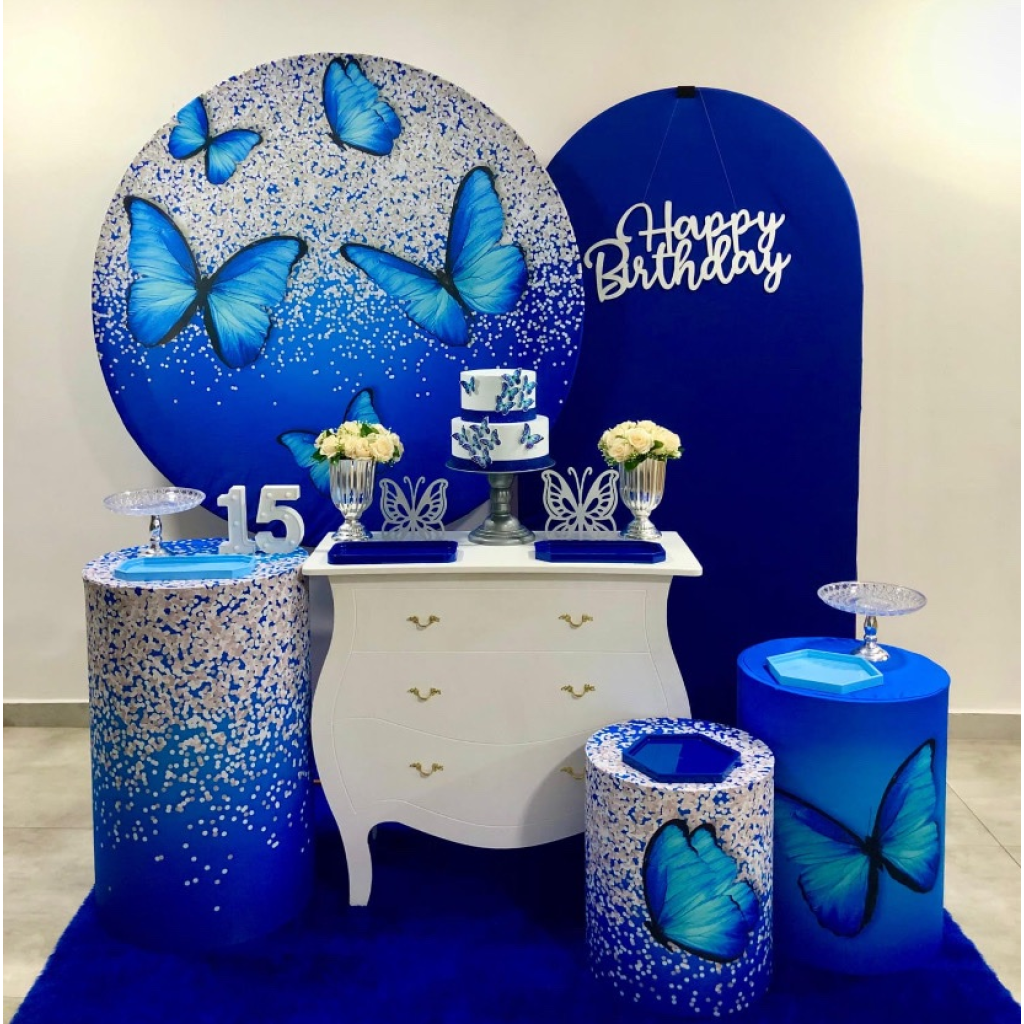 Borboleta Azul Kit 3 - Creare Decorações 
