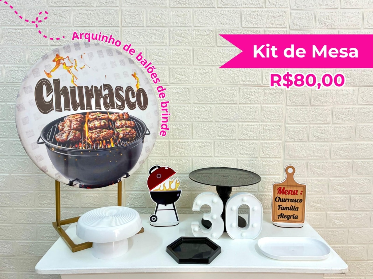 Kit de Mesa Churrasco - Creare Decorações 