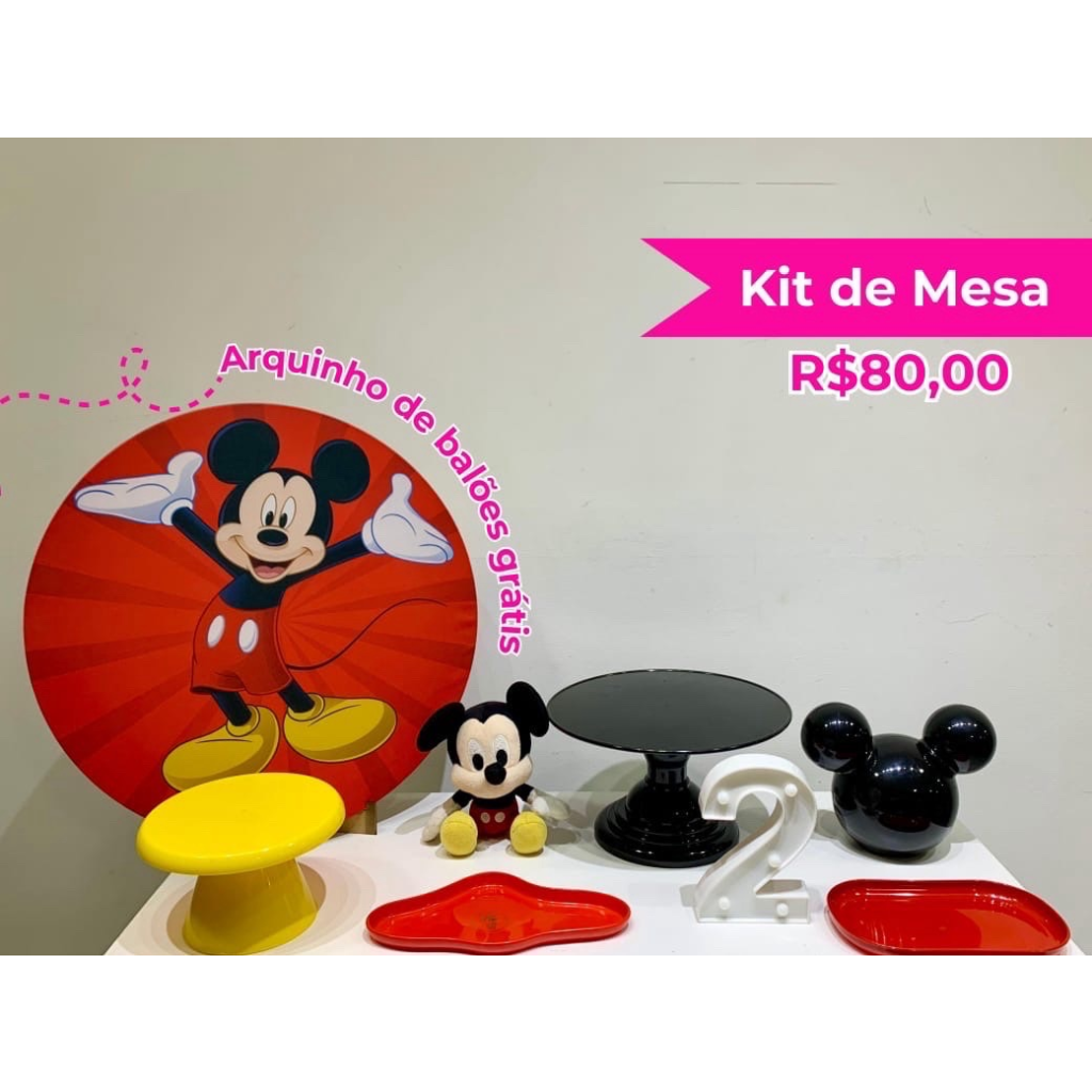 Kit de Mesa Mickey - Creare Decorações 