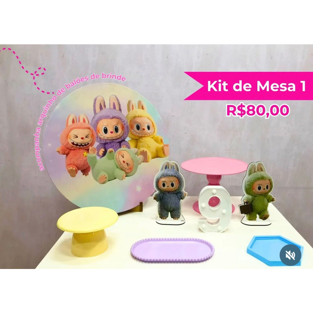 Kit de Mesa Labubu - Creare Decorações 