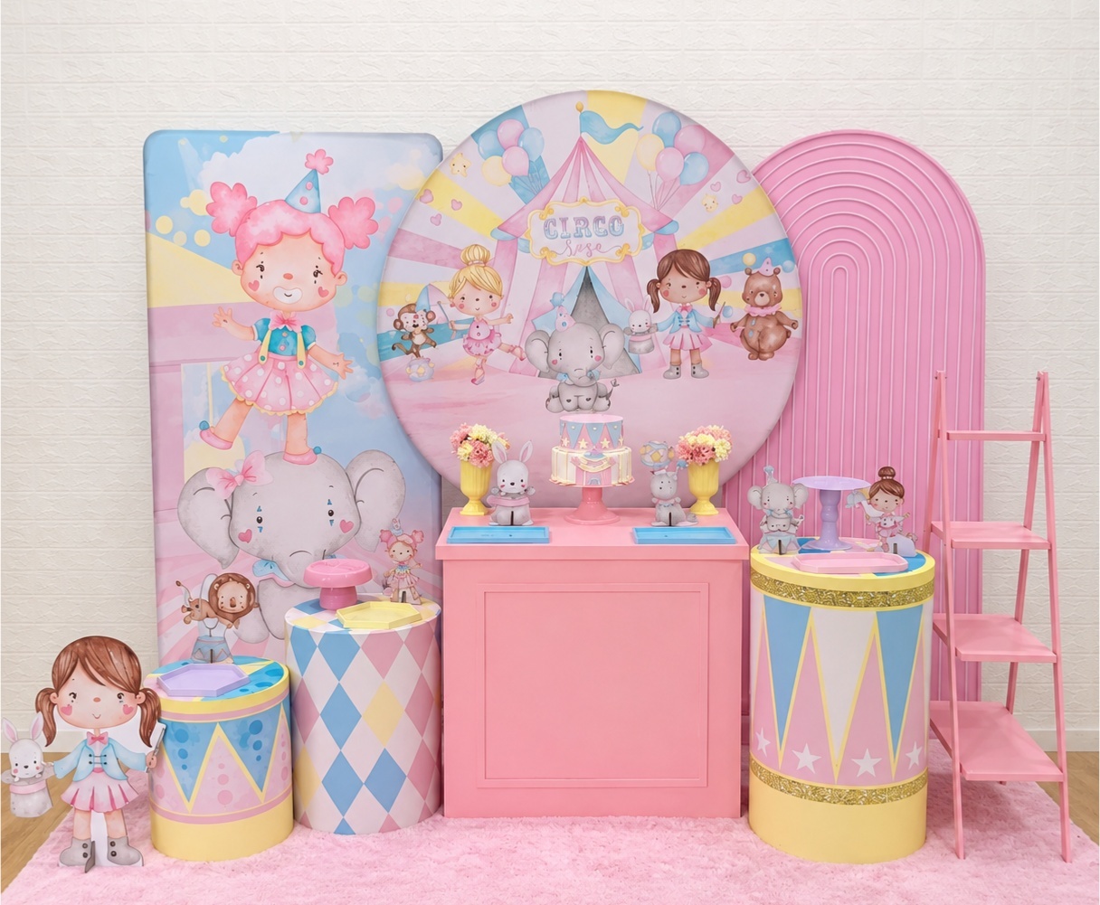 Circo Rosa - Kit 4 - Creare Decorações 