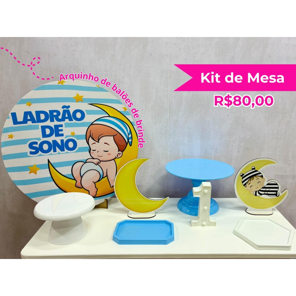 Kit de Mesa Ladrão de Sono Azul - Creare Decorações 