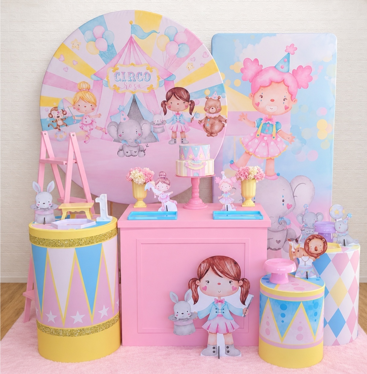 Circo Rosa - Kit 3 - Creare Decorações 