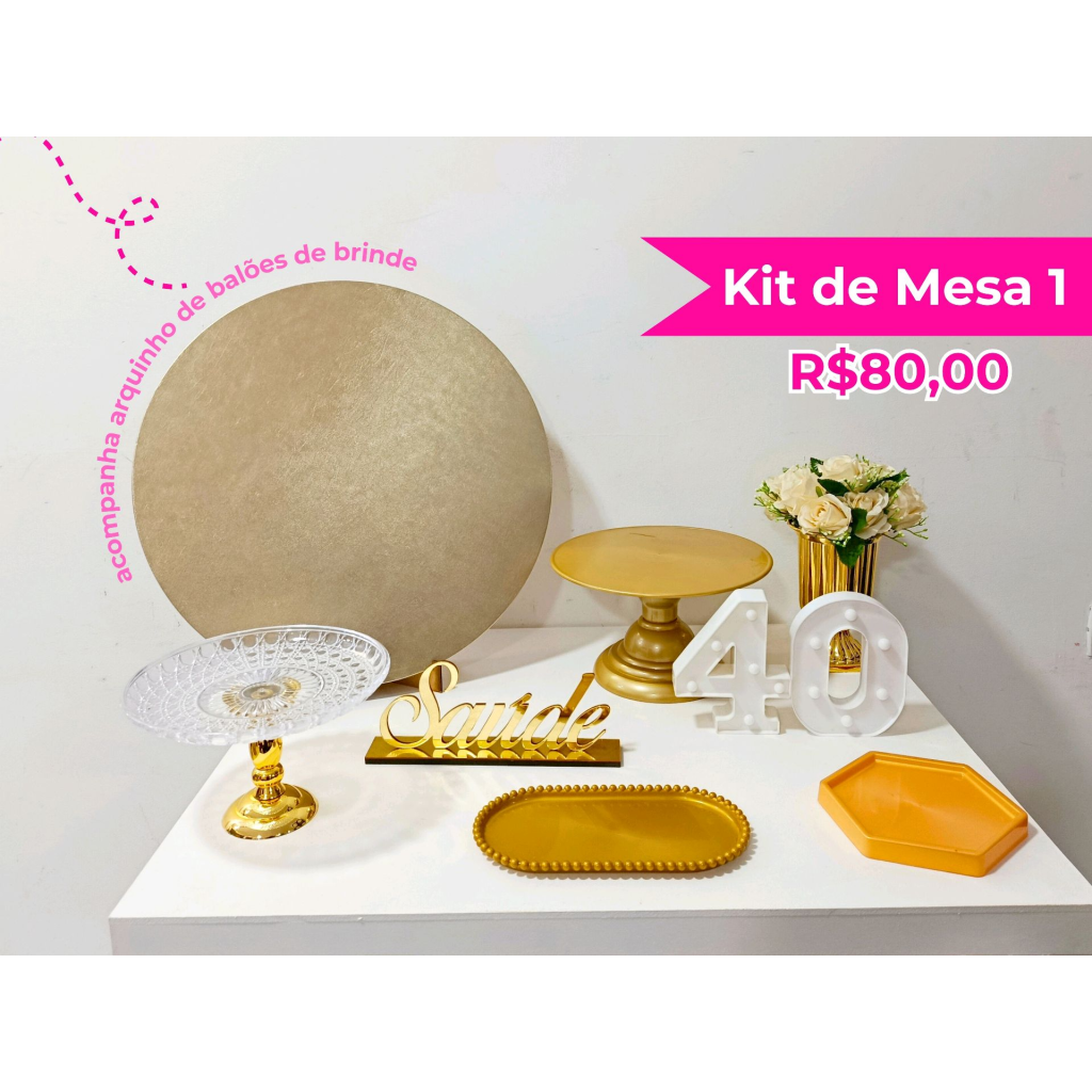 Kit de Mesa Dourado - Creare Decorações 