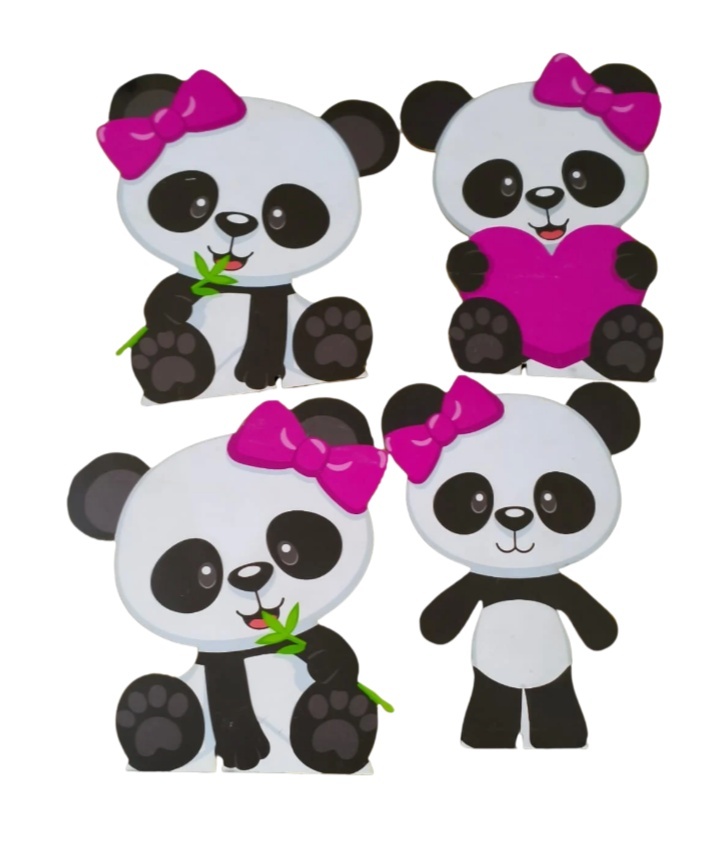 Display de Mesa Pandinha Rosa - Creare Decorações 