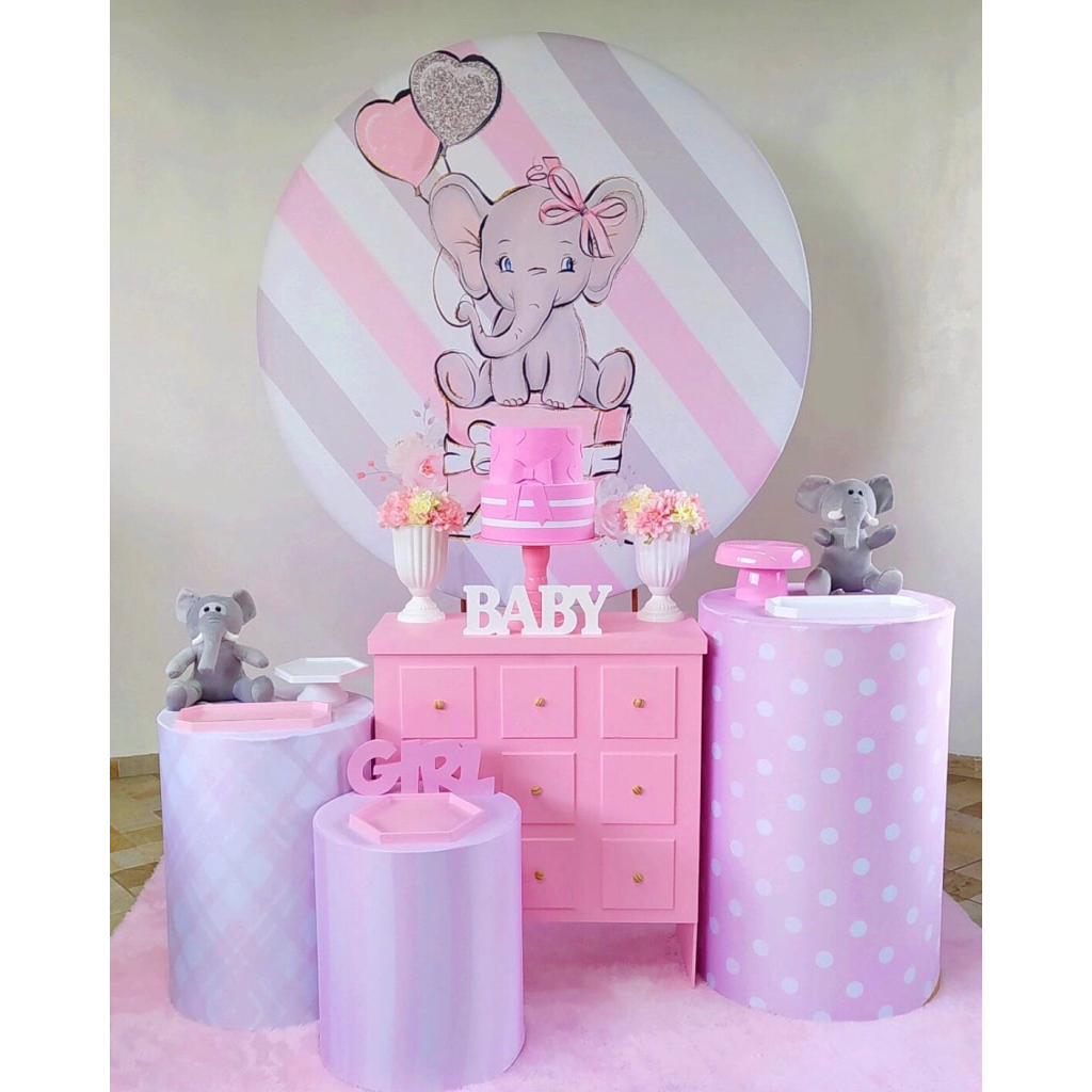 Elefantinha Rosa - Kit 2 - Creare Decorações 