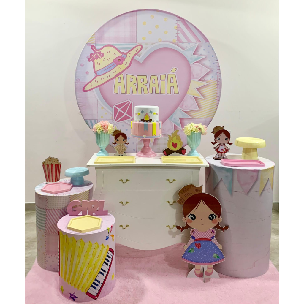 Arraiá Rosa - Kit 2 - Creare Decorações 