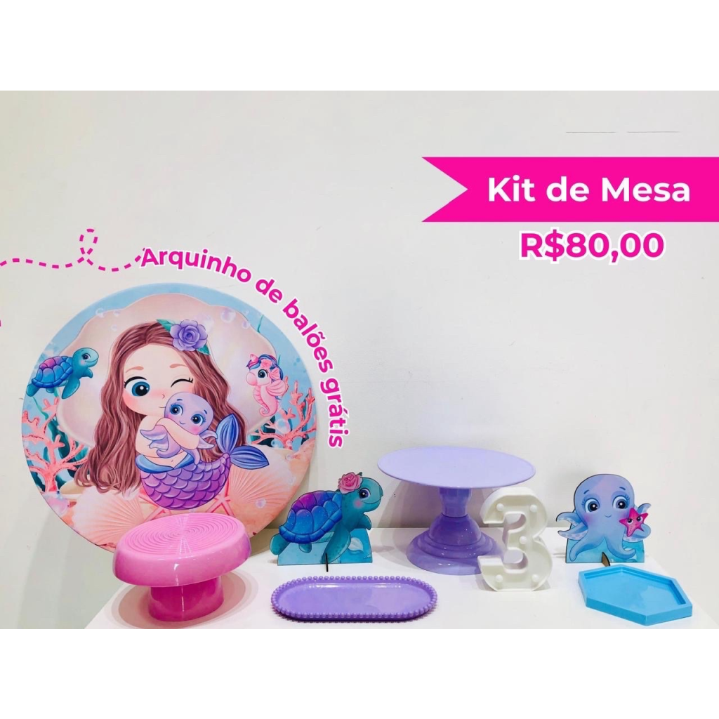 Kit de Mesa Sereia - Creare Decorações 