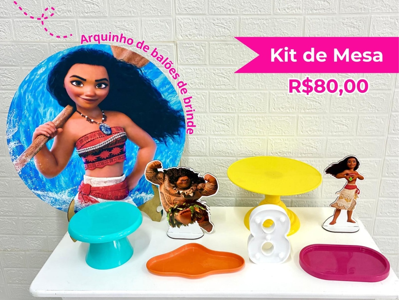 Kit de Mesa Moana  - Creare Decorações 
