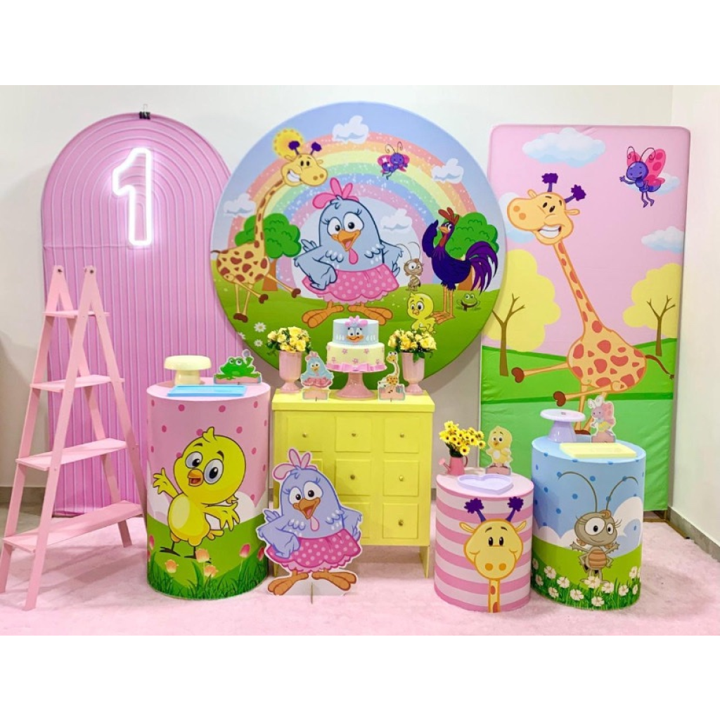 Galinha Pintadinha Rosa Kit 4 - Creare Decorações 
