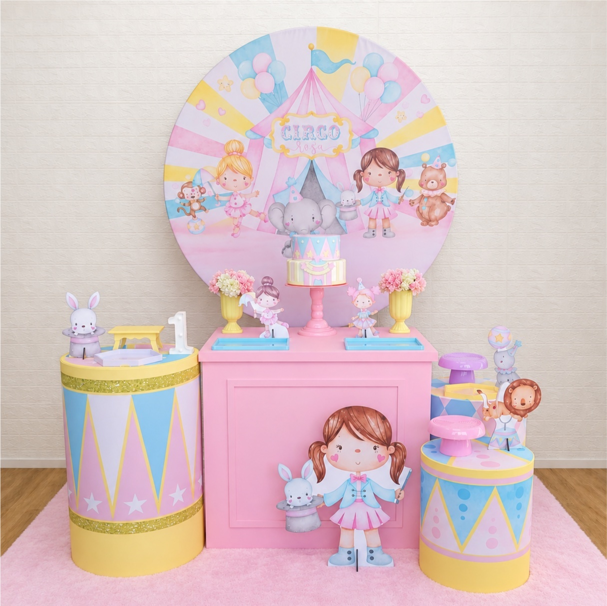 Circo Rosa - Kit 2 - Creare Decorações 