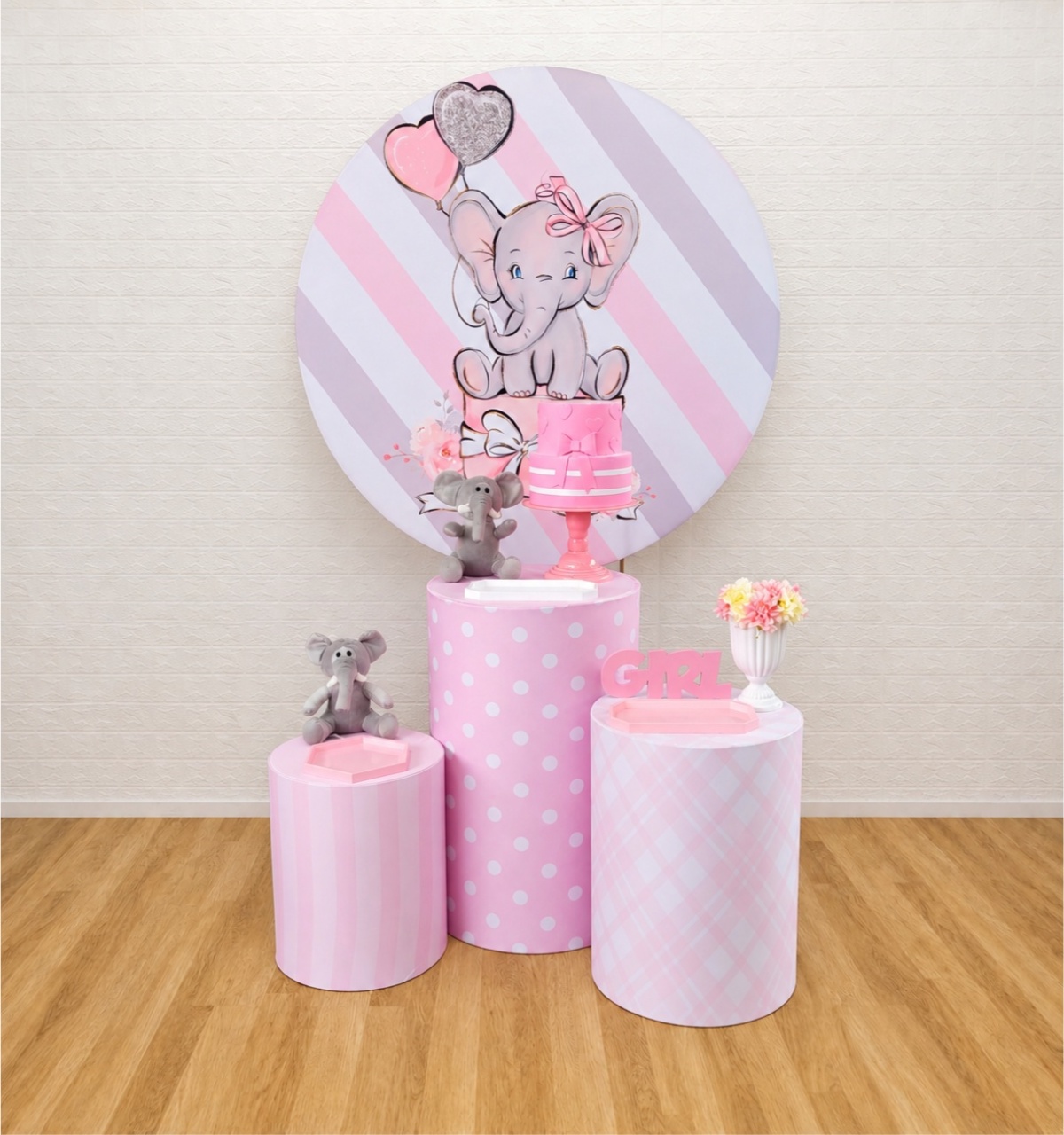Elefantinha Rosa - Kit 1 - Creare Decorações 
