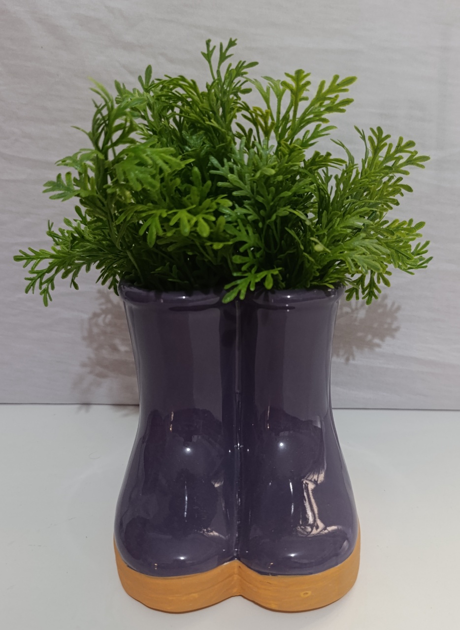 Botinha Cerâmica Roxa  - AMÔ ATELIÊ DECORAÇÃO