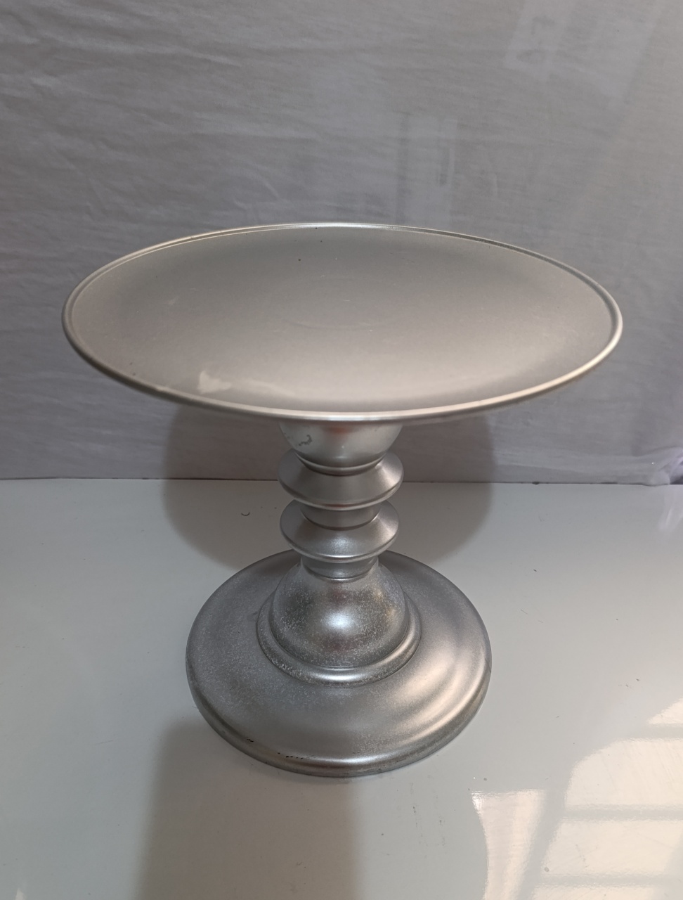 Boleira Prata M   - AMÔ ATELIÊ DECORAÇÃO