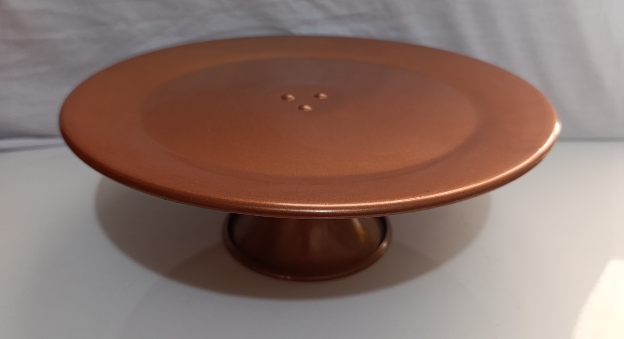 Boleira Metal Rosê Gold G  - AMÔ ATELIÊ DECORAÇÃO