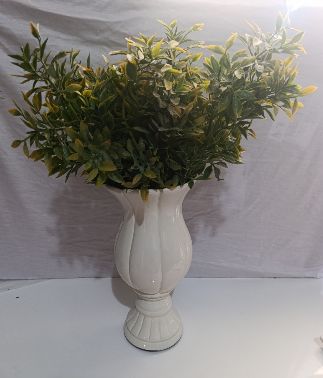 Vaso Grego Branco Cerâmica G - AMÔ ATELIÊ DECORAÇÃO