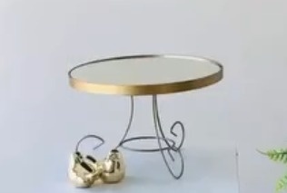 Boleira Dourada Espelho G - AMÔ ATELIÊ DECORAÇÃO