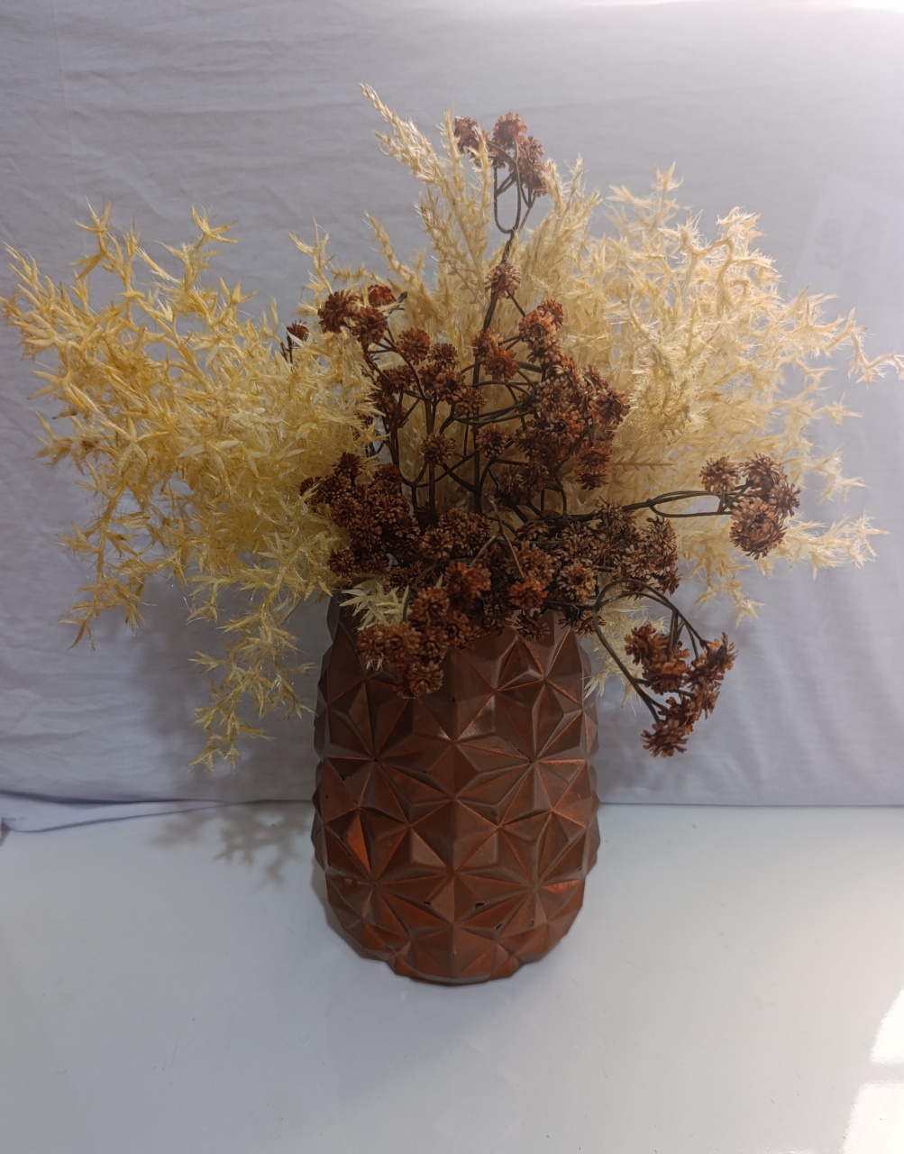Vaso Cerâmica Rosé Gold G  - AMÔ ATELIÊ DECORAÇÃO