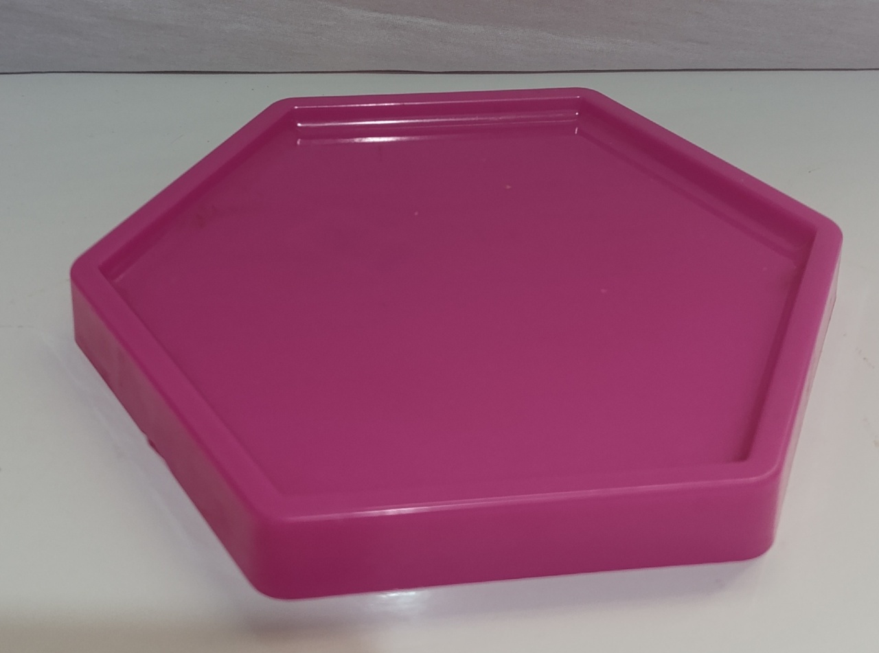 Bandeja Sextavada Pink  - AMÔ ATELIÊ DECORAÇÃO