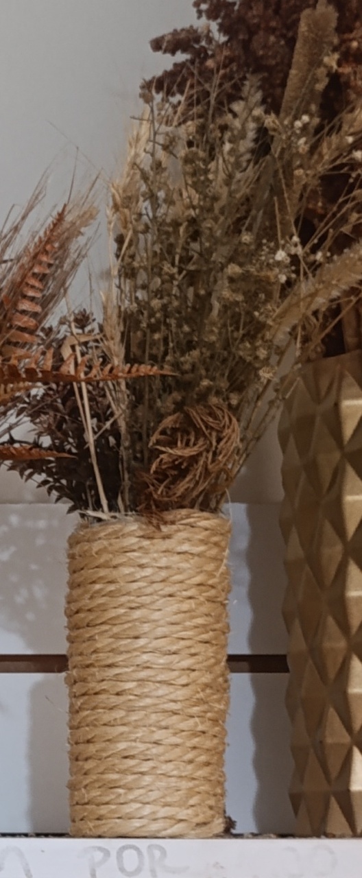 Vaso Tubo Corda P  - AMÔ ATELIÊ DECORAÇÃO