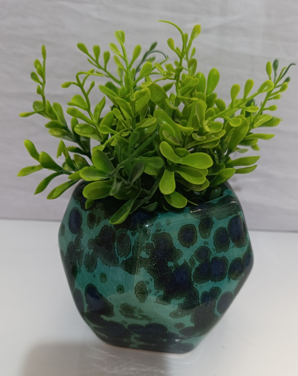Vaso Verde Mesclado de Azul  - AMÔ ATELIÊ DECORAÇÃO