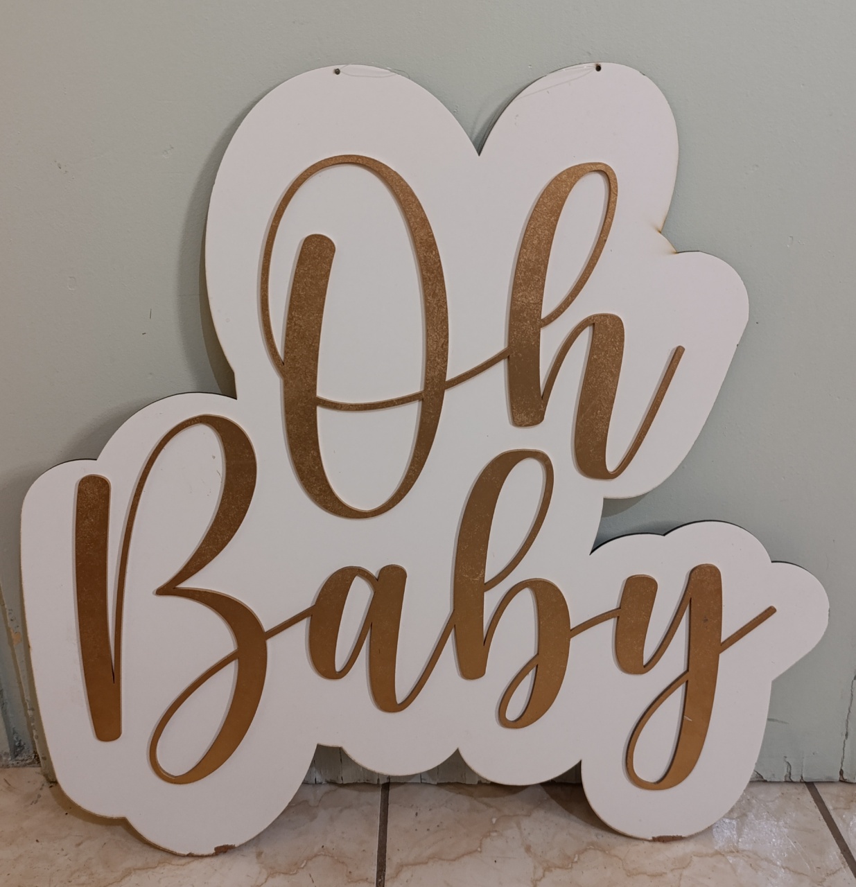 Placa Oh Baby Mdf  - AMÔ ATELIÊ DECORAÇÃO