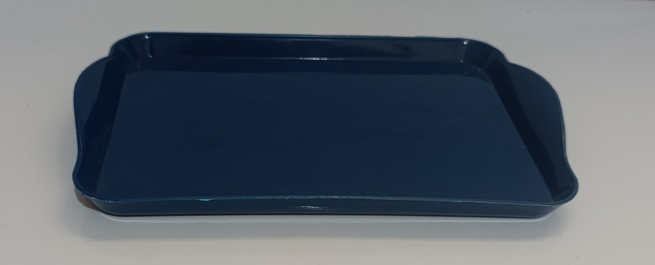 Bandeja Retangular Azul Petróleo P - AMÔ ATELIÊ DECORAÇÃO