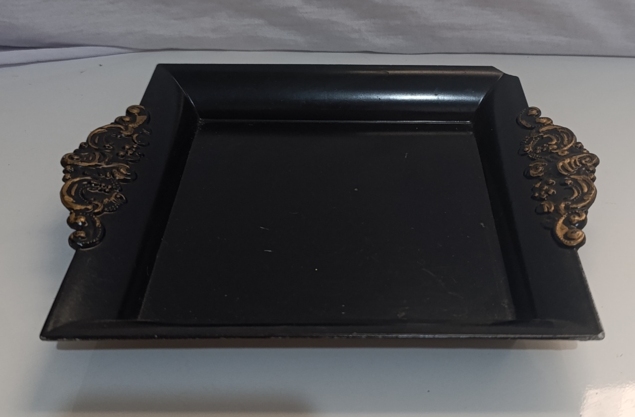 Bandeja Preta Quadrada  - AMÔ ATELIÊ DECORAÇÃO