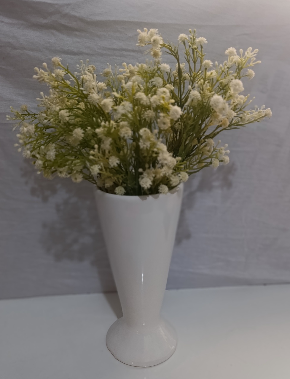 Vaso Taça Cerâmica Branco G - AMÔ ATELIÊ DECORAÇÃO