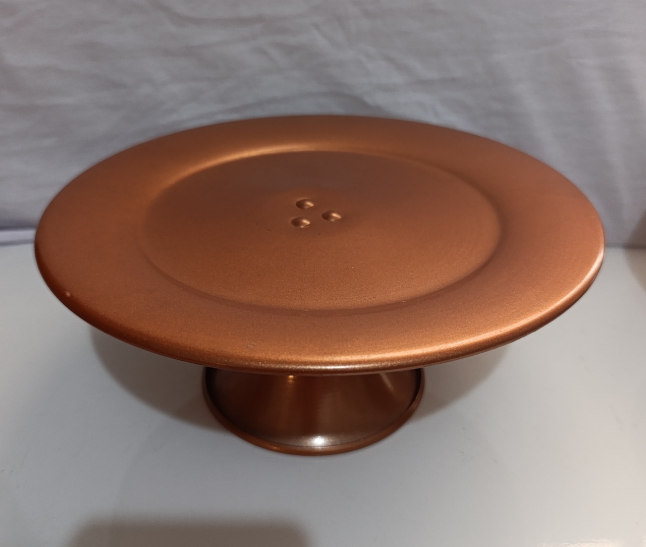 Boleira Metal Rosê Gold M - AMÔ ATELIÊ DECORAÇÃO
