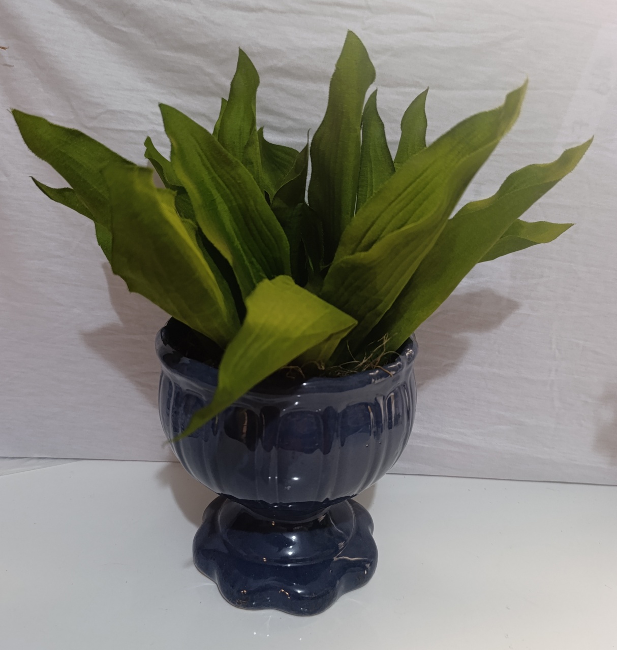 Vaso Taça Cerâmica Azul Escuro G  - AMÔ ATELIÊ DECORAÇÃO